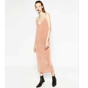 Blush midi Zara dress with adjustable straps